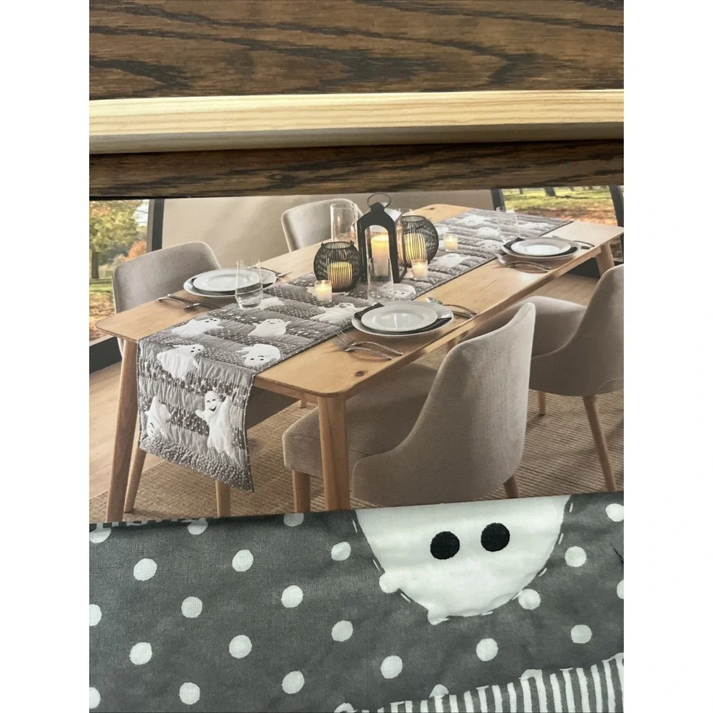 Cynthia Rowley Curious Halloween Cotton Table Runner Ghosts 16